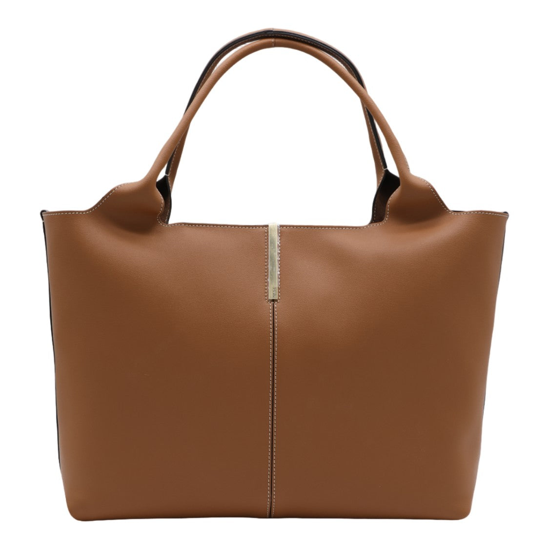 Tod's Structured Tote Bag In Smooth Tan Leather