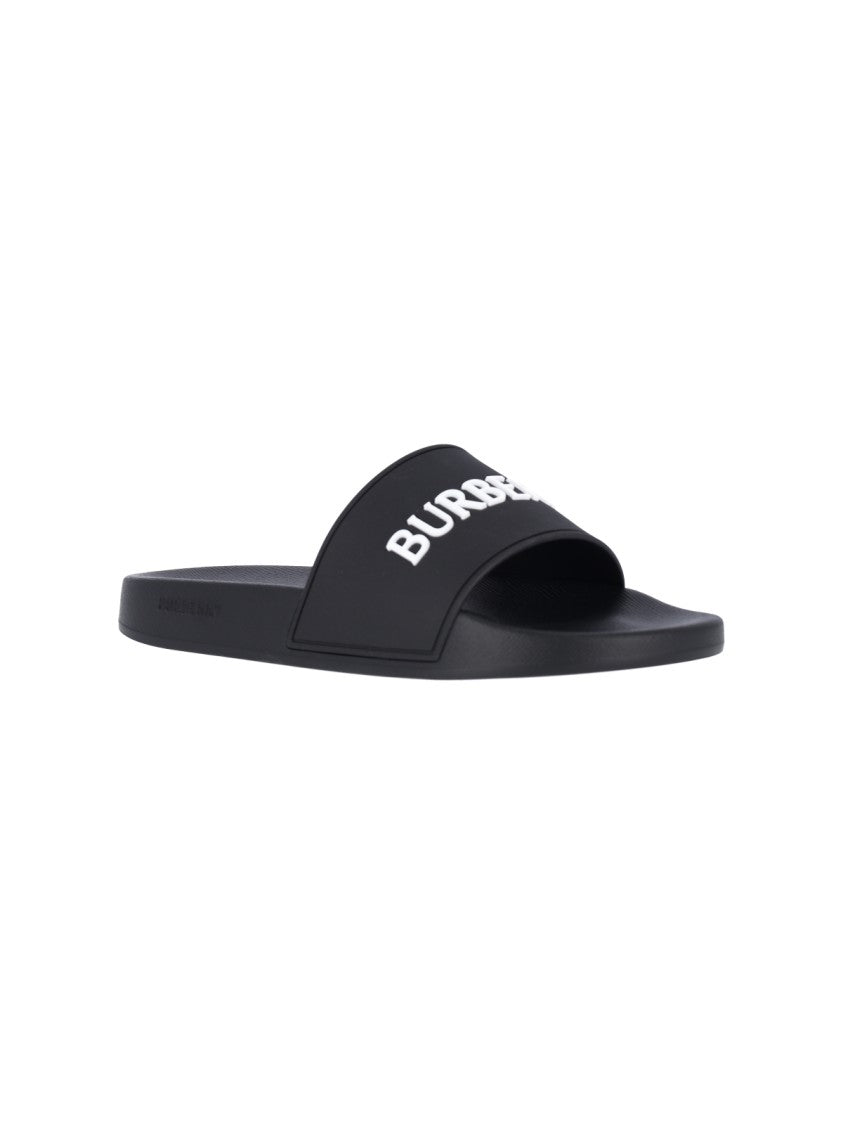 Burberry Black Logo Rubber Slides