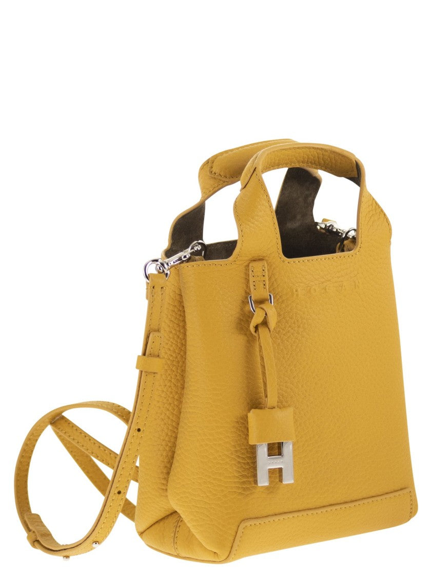Hogan Mini Handbag Crafted From Hammered Leather