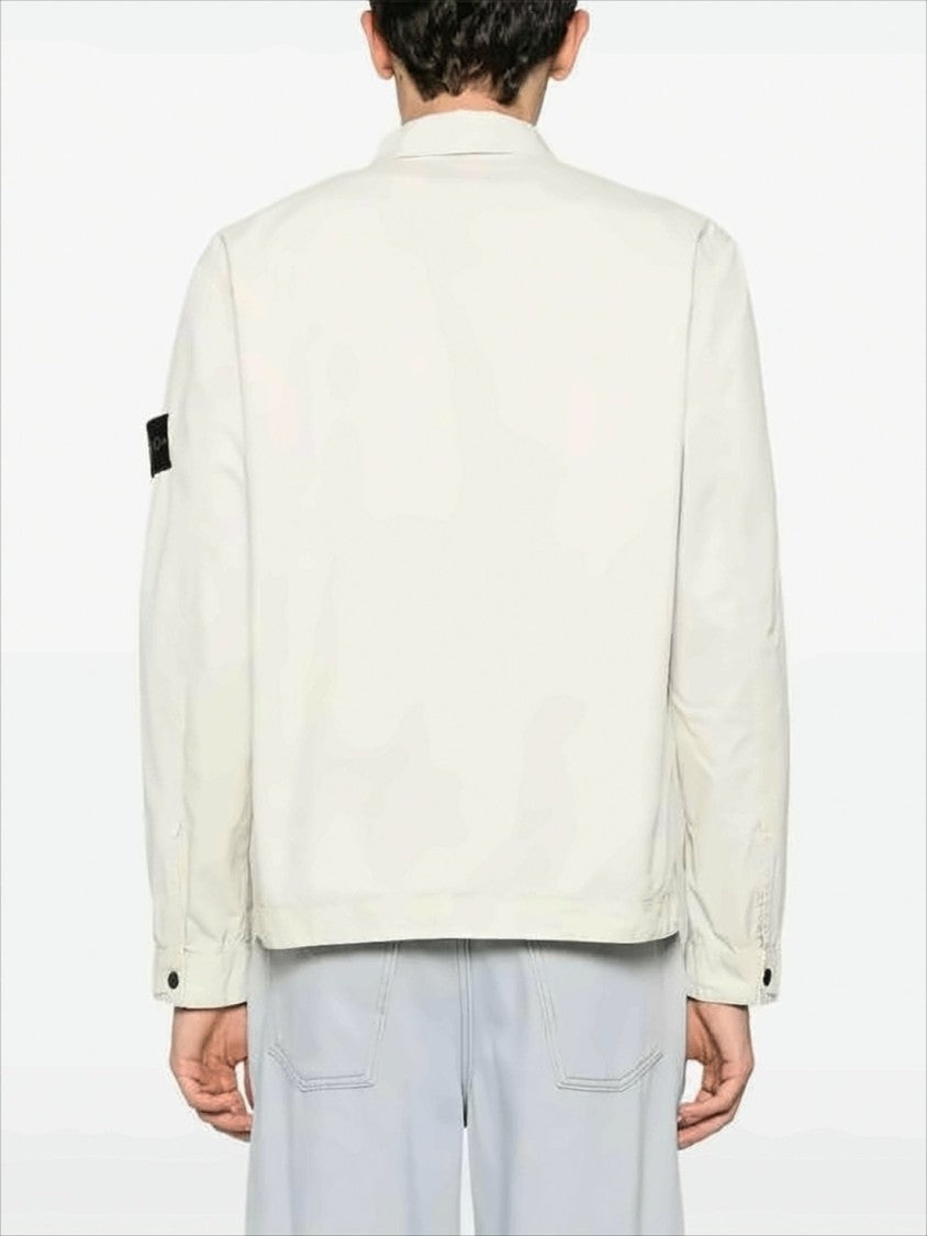 Stone Island Sand Long-Sleeve Shirt With Zipper Closure