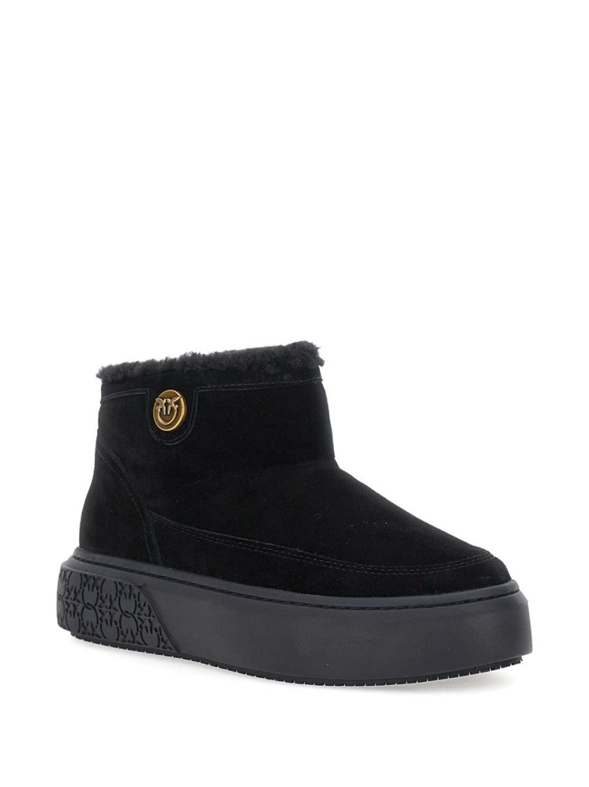 Pinko Black Boots With Shearling Lining