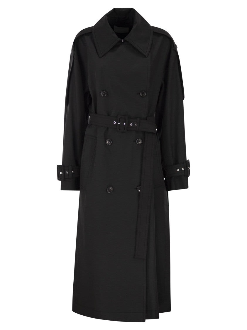 Sportmax Spxgocce - Long Trench Coat In Water-Repellent Twill