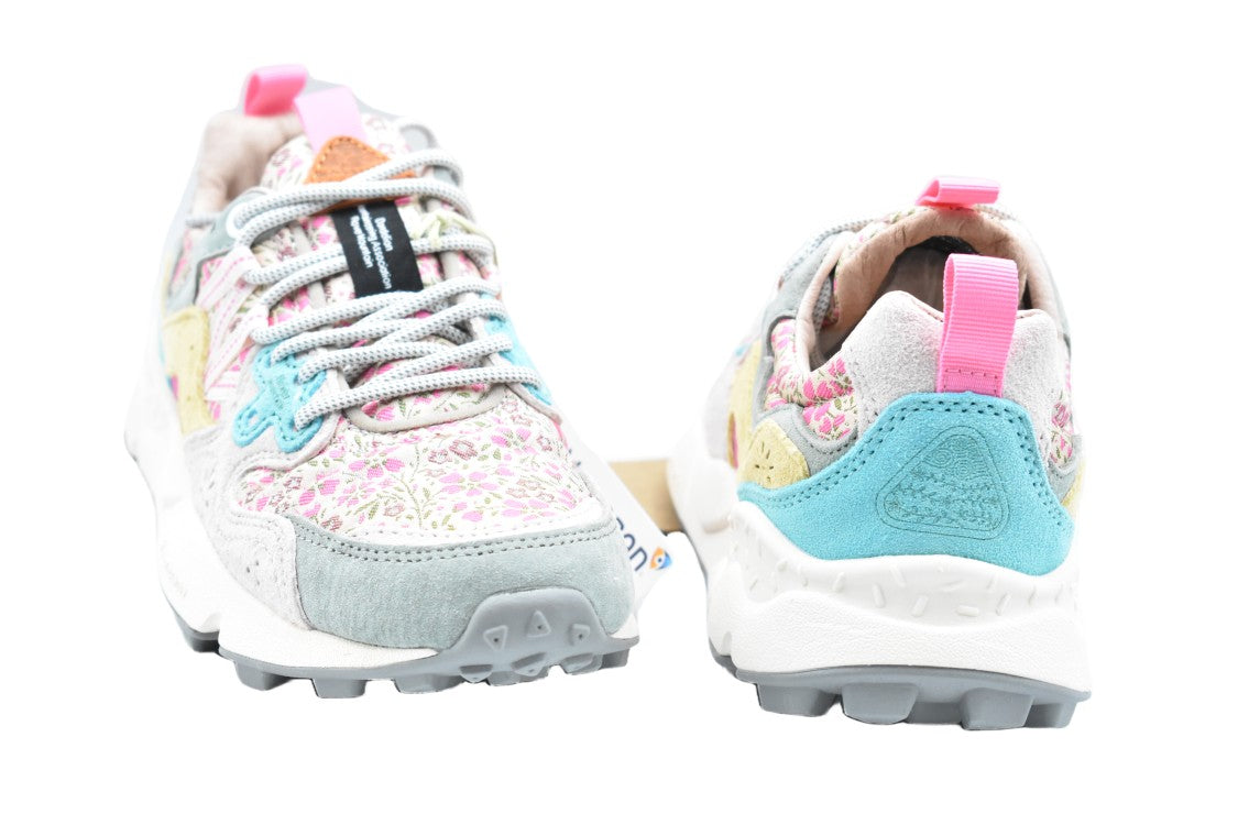 Flower Mountain Floral Patterned Sage Pink Low-Top Sneakers