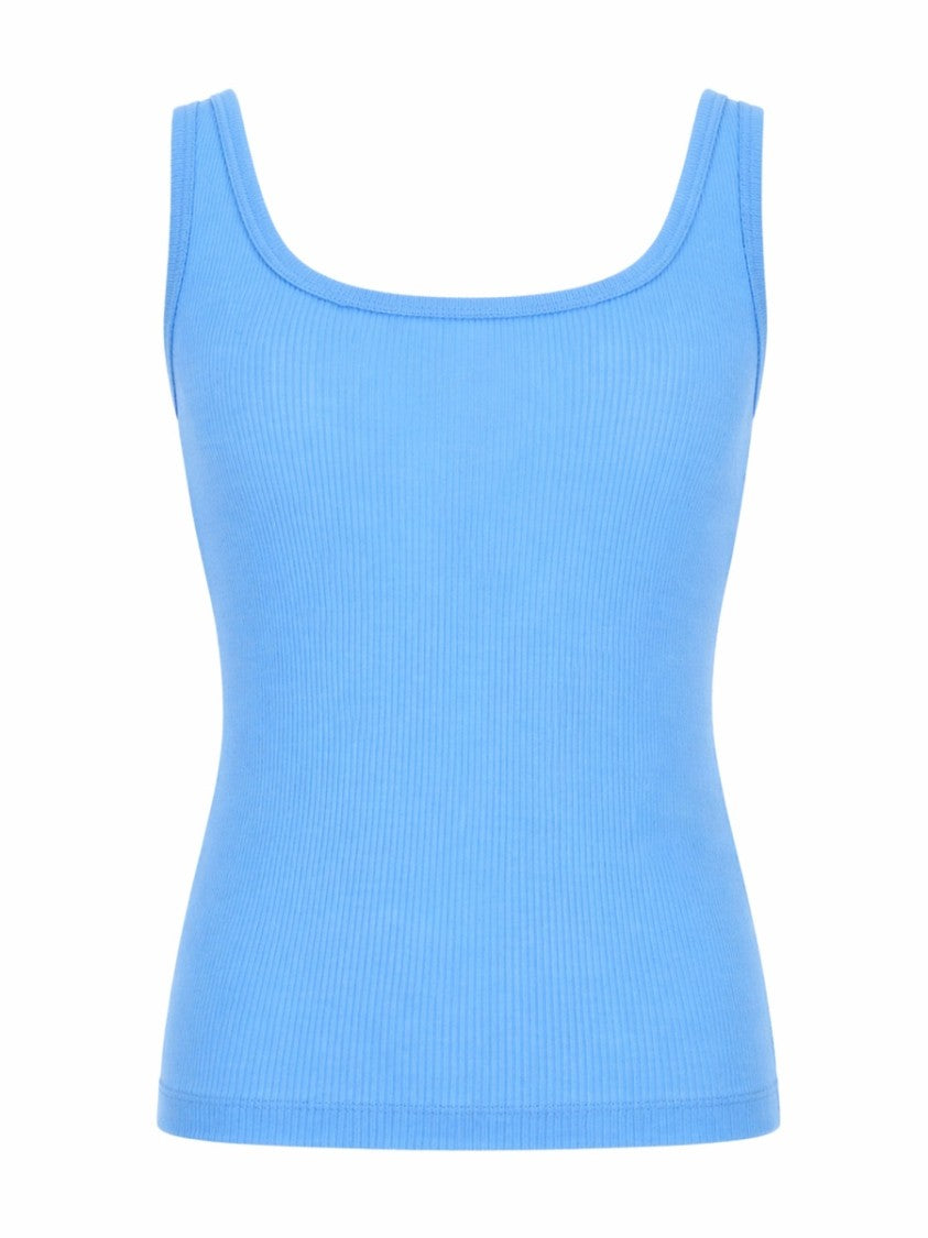 Versace Virgin Wool Ribbed Fitted Tank Top