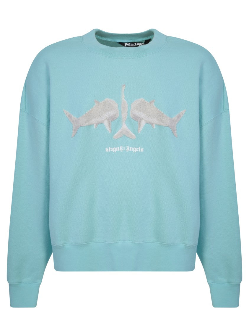 Palm Angels Blue Cotton Sweatshirts