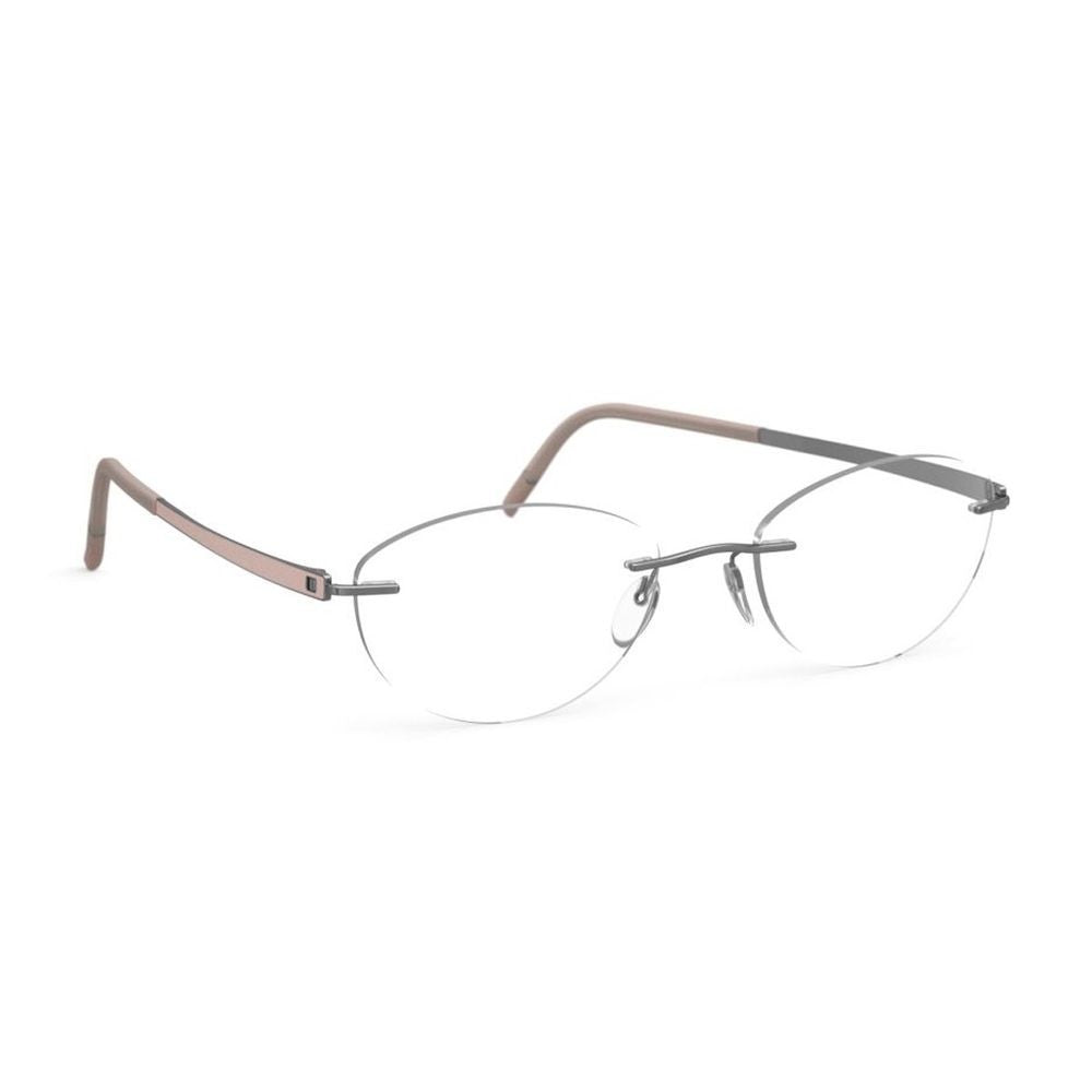 Silhouette 5529/Ii Rimless Oval Titanium Eyeglasses With Design