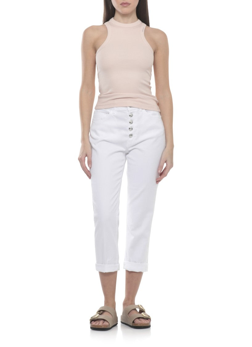 Dondup White Koons Bot Gioie Jewel Jeans