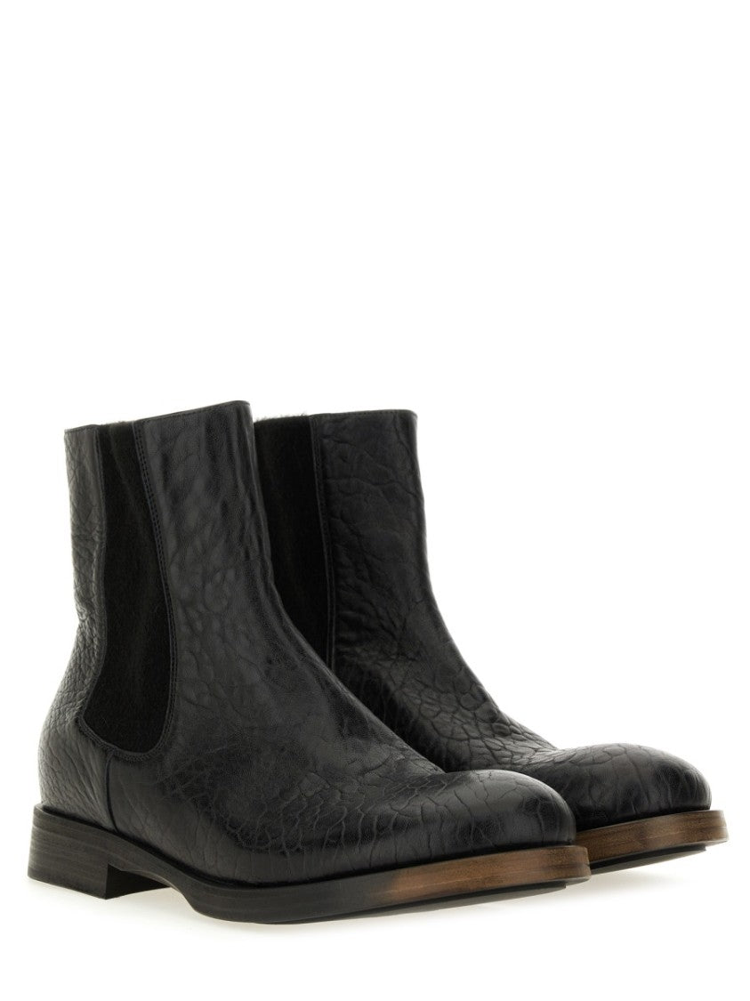 Uma Wang Textured Leather Ankle Boot
