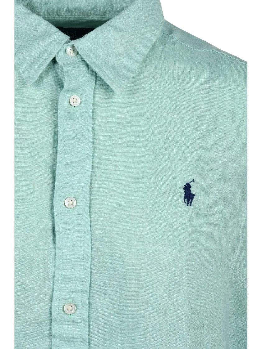 Polo Ralph Lauren Green Classic Fit Linen Shirt