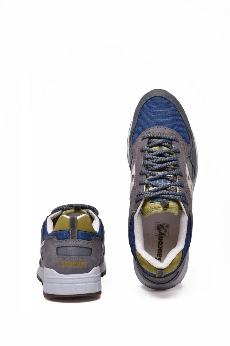 Saucony Grey Green Polyamide Leather Shadow Sneakers
