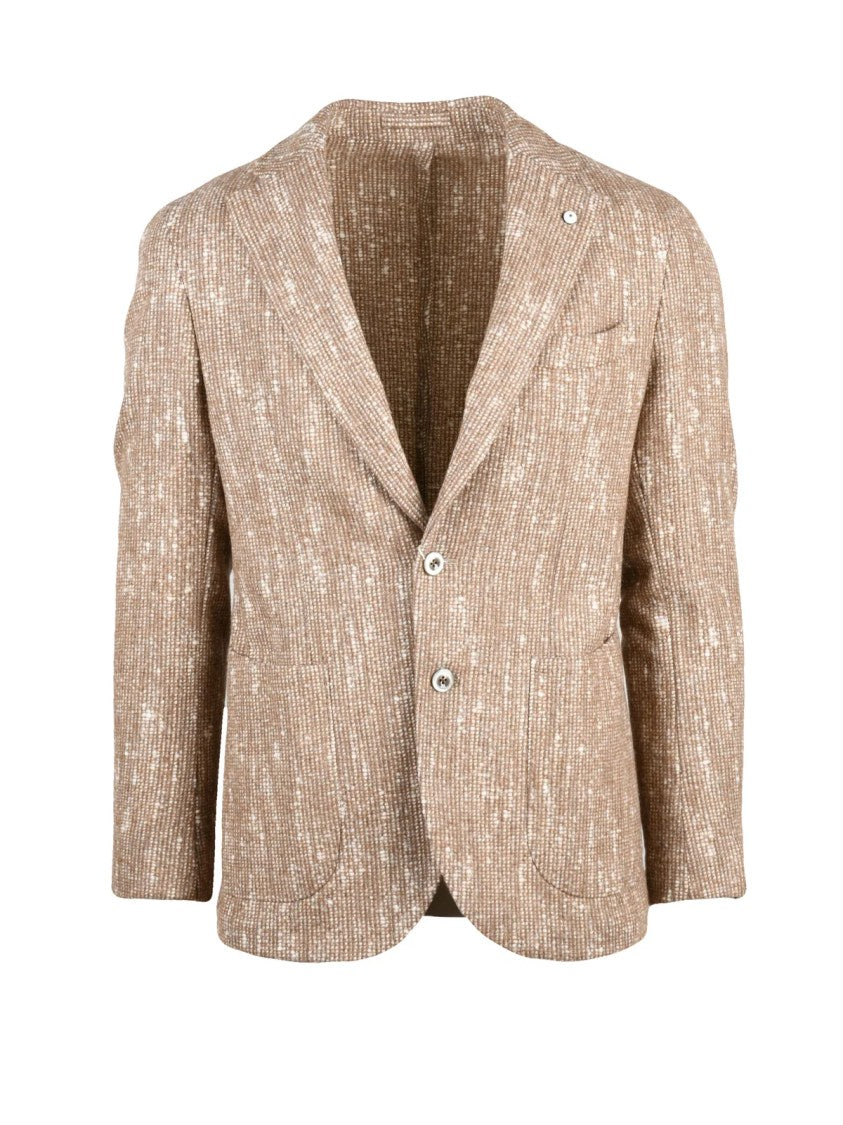 L.B.M. 1911 Textured Bouclé Jacket In Neutral Hues