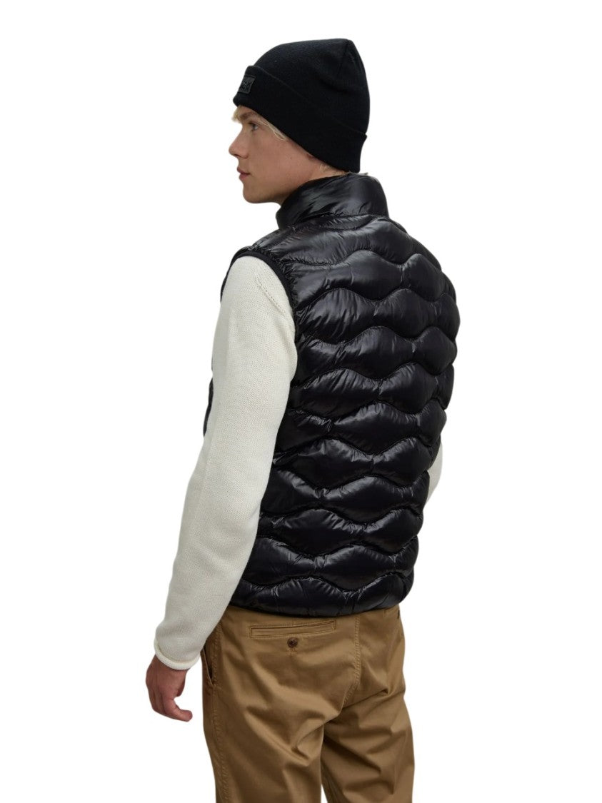 Blauer Water-Repellent Puffer Vest With Subtle Check Pattern