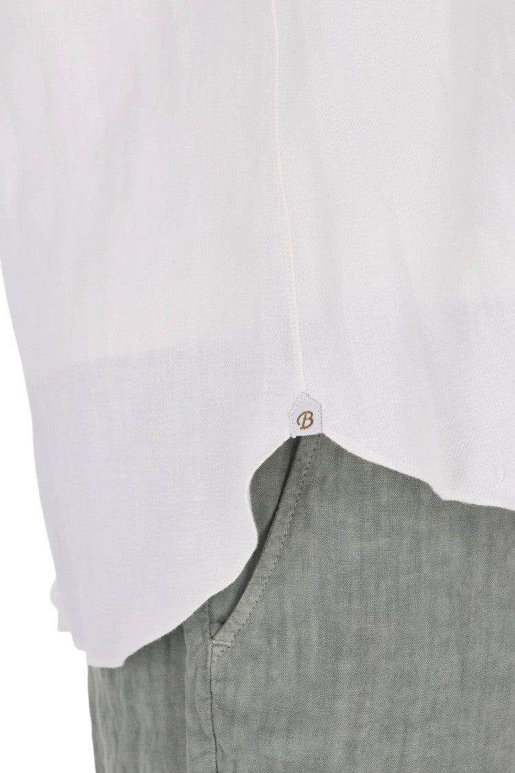 Borriello White Nigel Pure Linen Overshirt Jacket