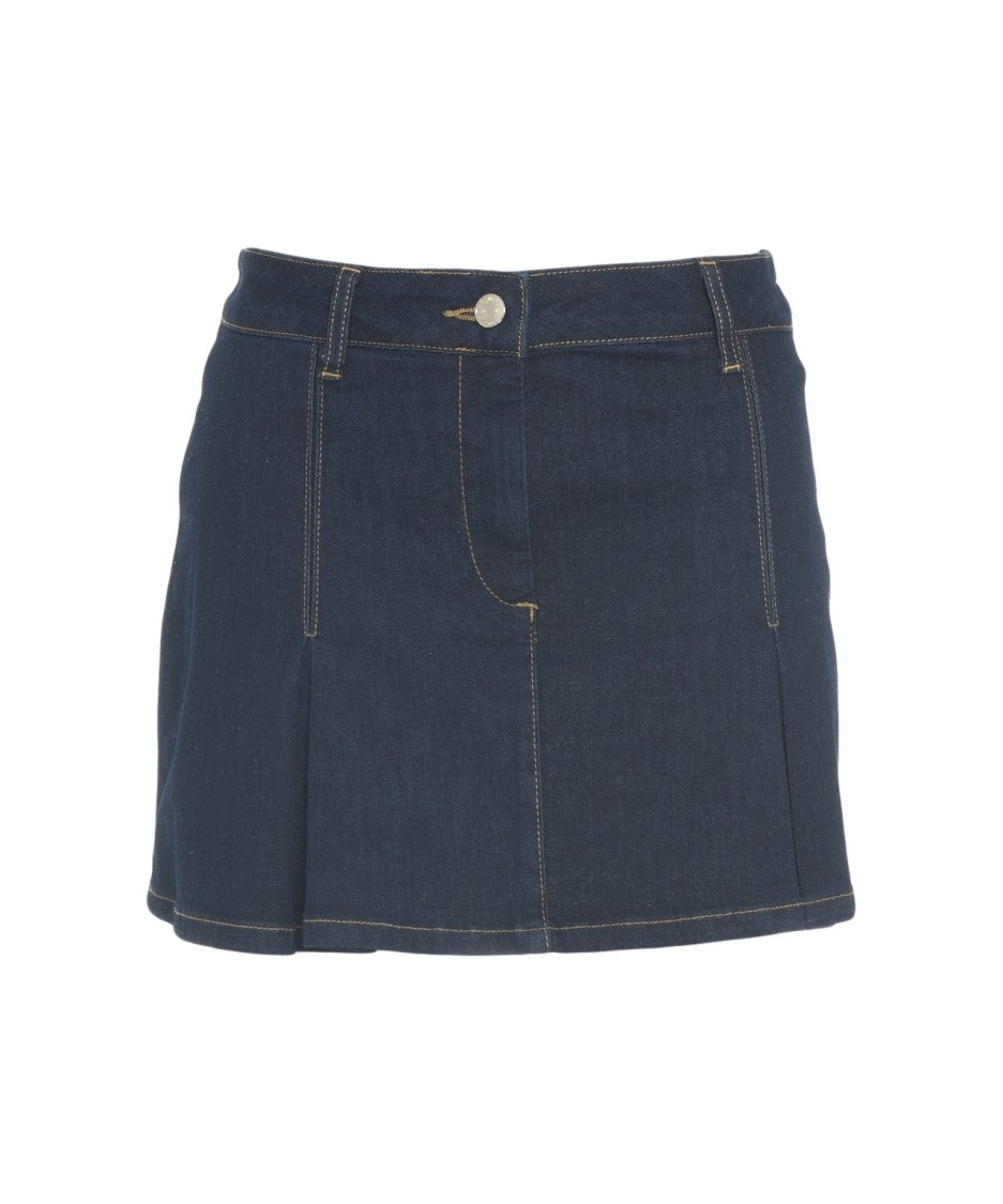 Liu Jo Flattering Denim Miniskirt With Contrast Stitching