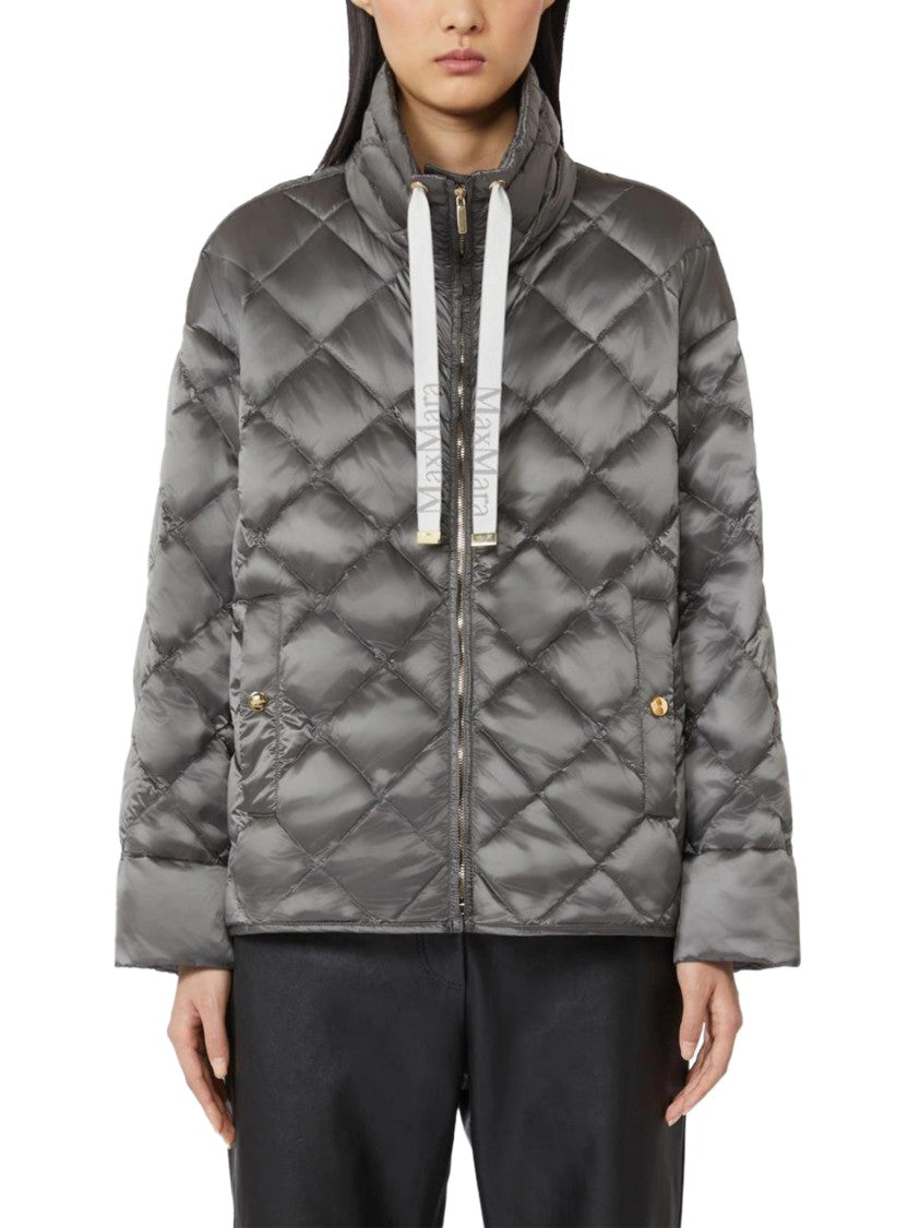 Max Mara Short Padded Jacket With Quilted Diamond Pattern