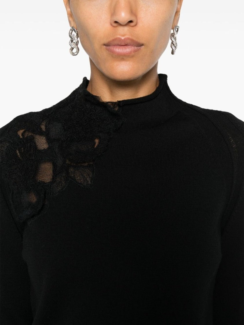 Ermanno Scervino Fitted Black Turtle-Neck Sweater