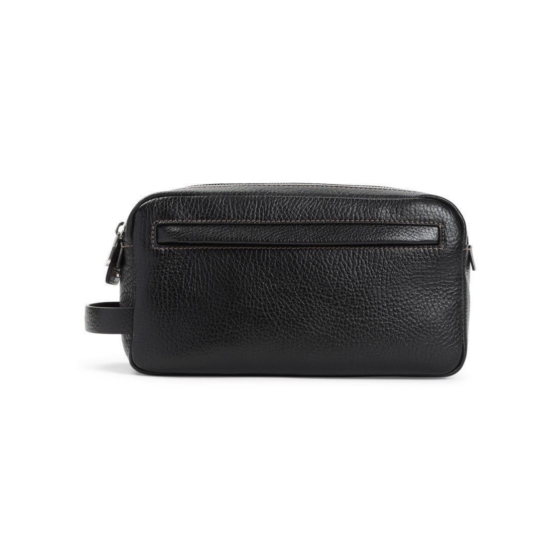 Brunello Cucinelli Rectangular Grained Leather Bag With Zip Closure