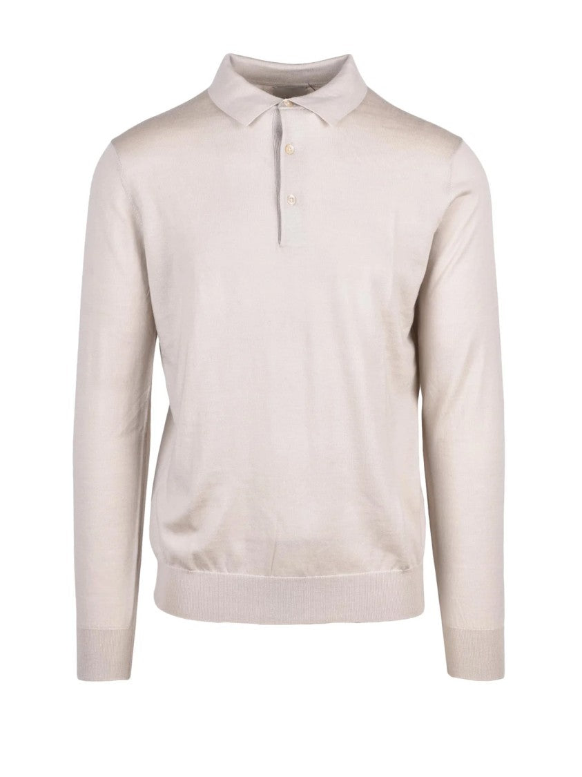 At.P.Co Refined Knitted Polo Sweater In Luxurious Merino Wool