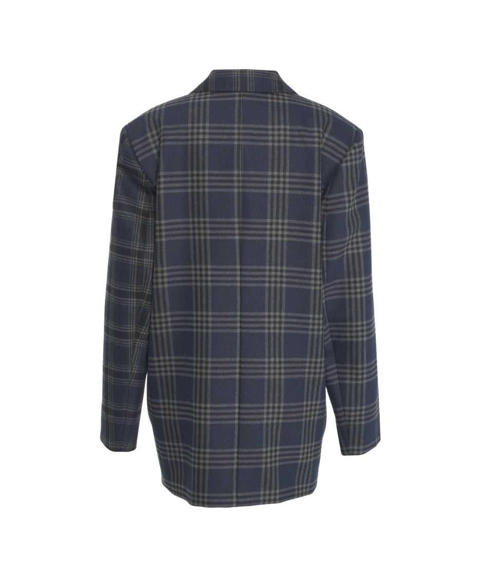 Ottod'ame Tailored Blazer With Classic Plaid Pattern
