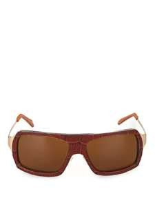 Histoire De Voir Rectangular Frame Sunglasses With Leather And Metal Accents
