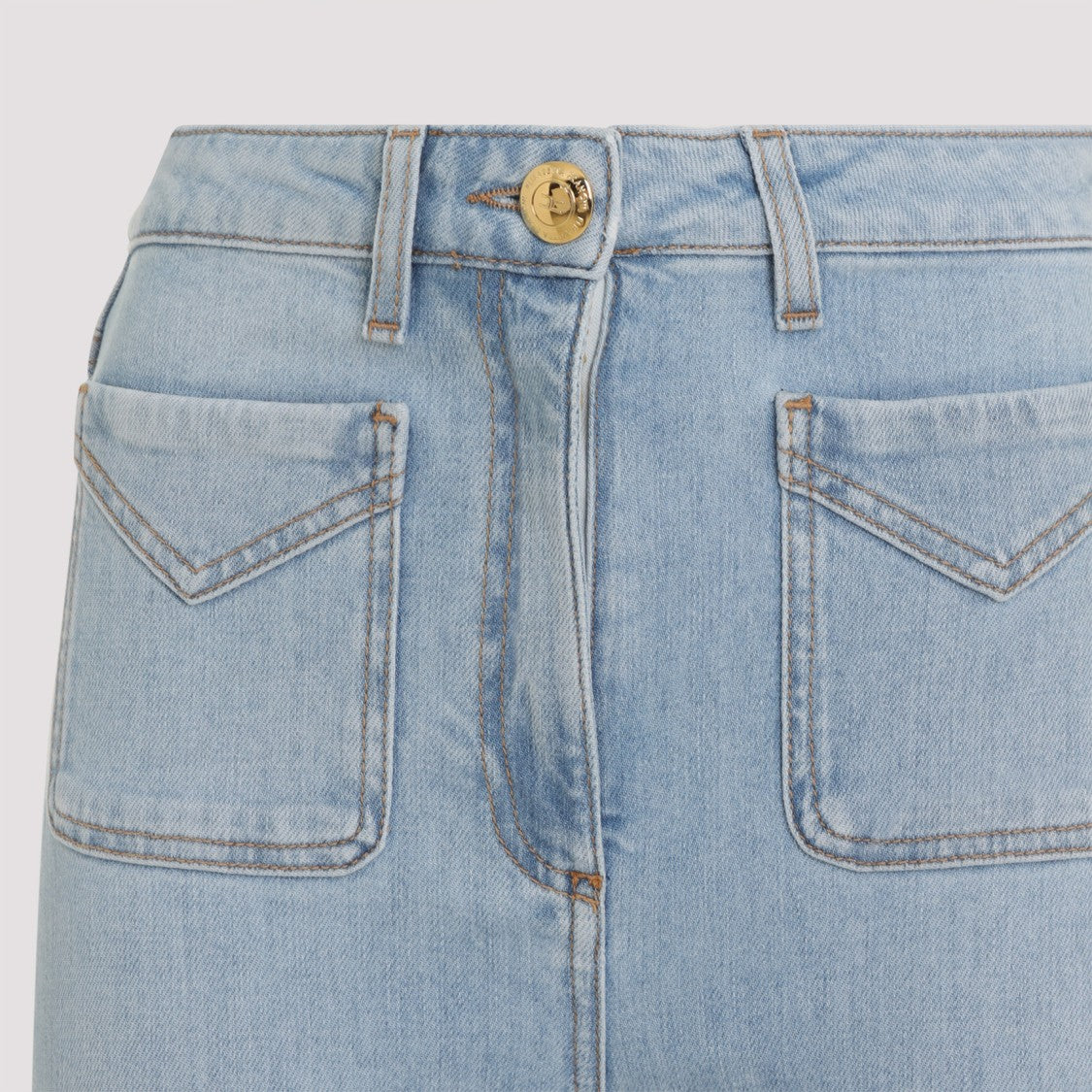 Elisabetta Franchi High-Waist Boot-Cut Jeans With Flap Pockets
