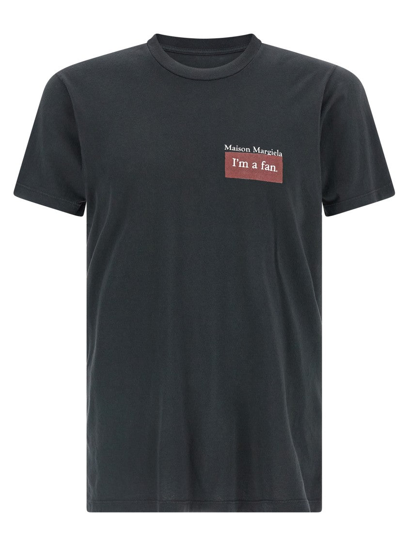 Maison Margiela Faded Black Ring-Spun Cotton Jersey T-Shirt With Distinctive Stitch Detail