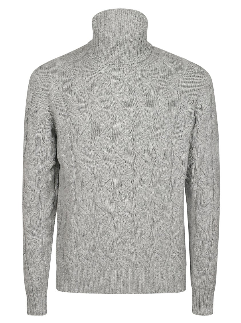 Drumohr Treccia Cable Knit Cashmere Turtleneck