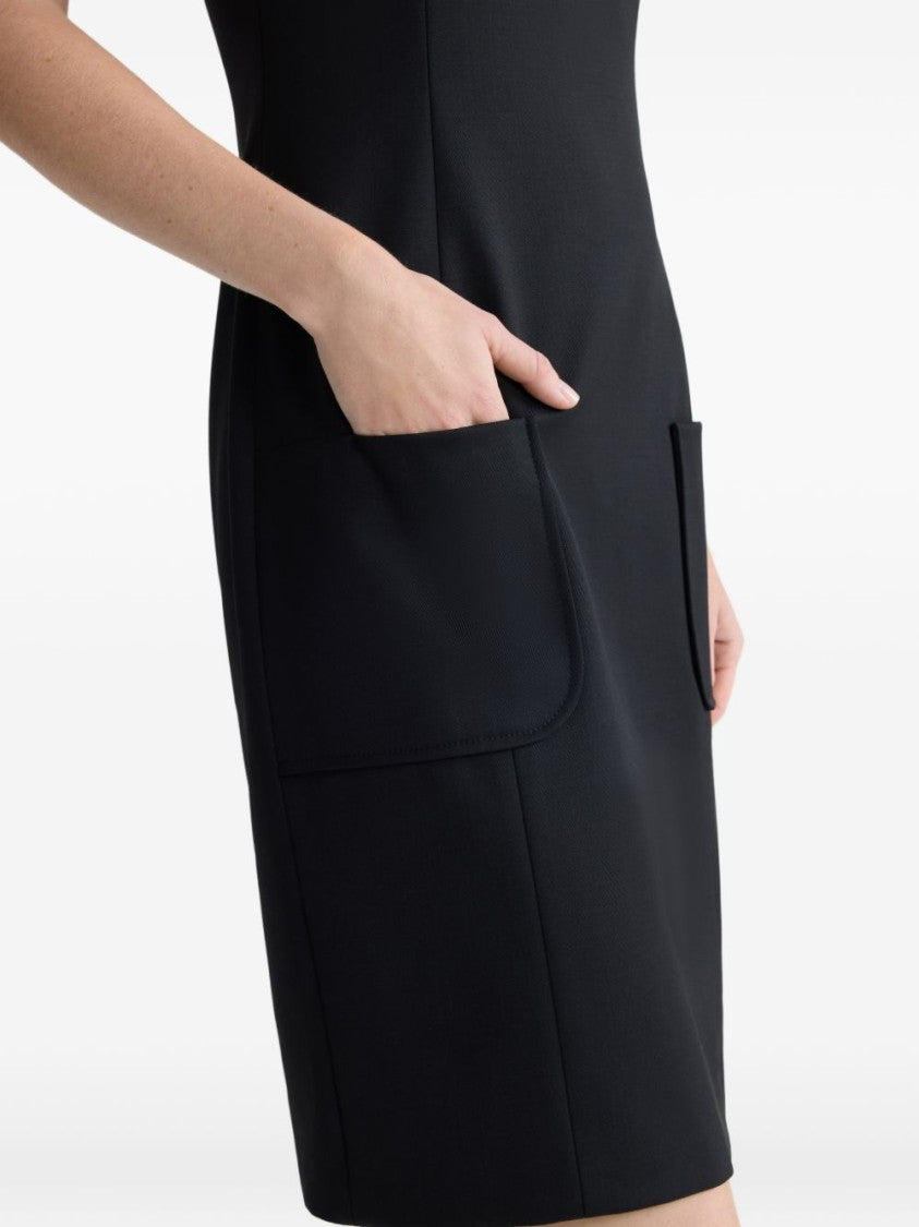 Patou Black Silk And Nylon Slip Dress