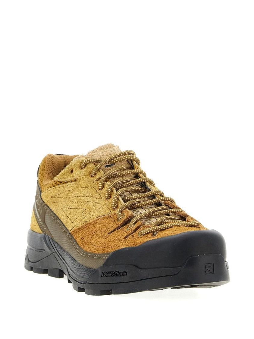 Salomon Mustard Suede X-Alp Sneakers With Rubber Protection