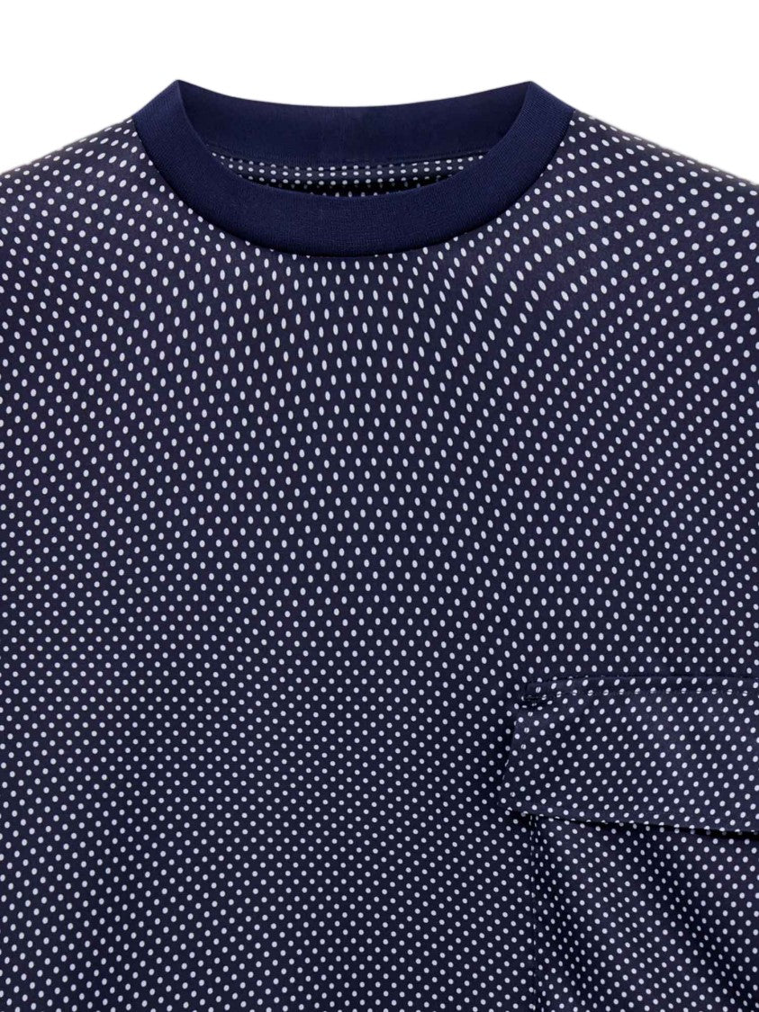 Giorgio Armani Navy Striped Printed Silk Top