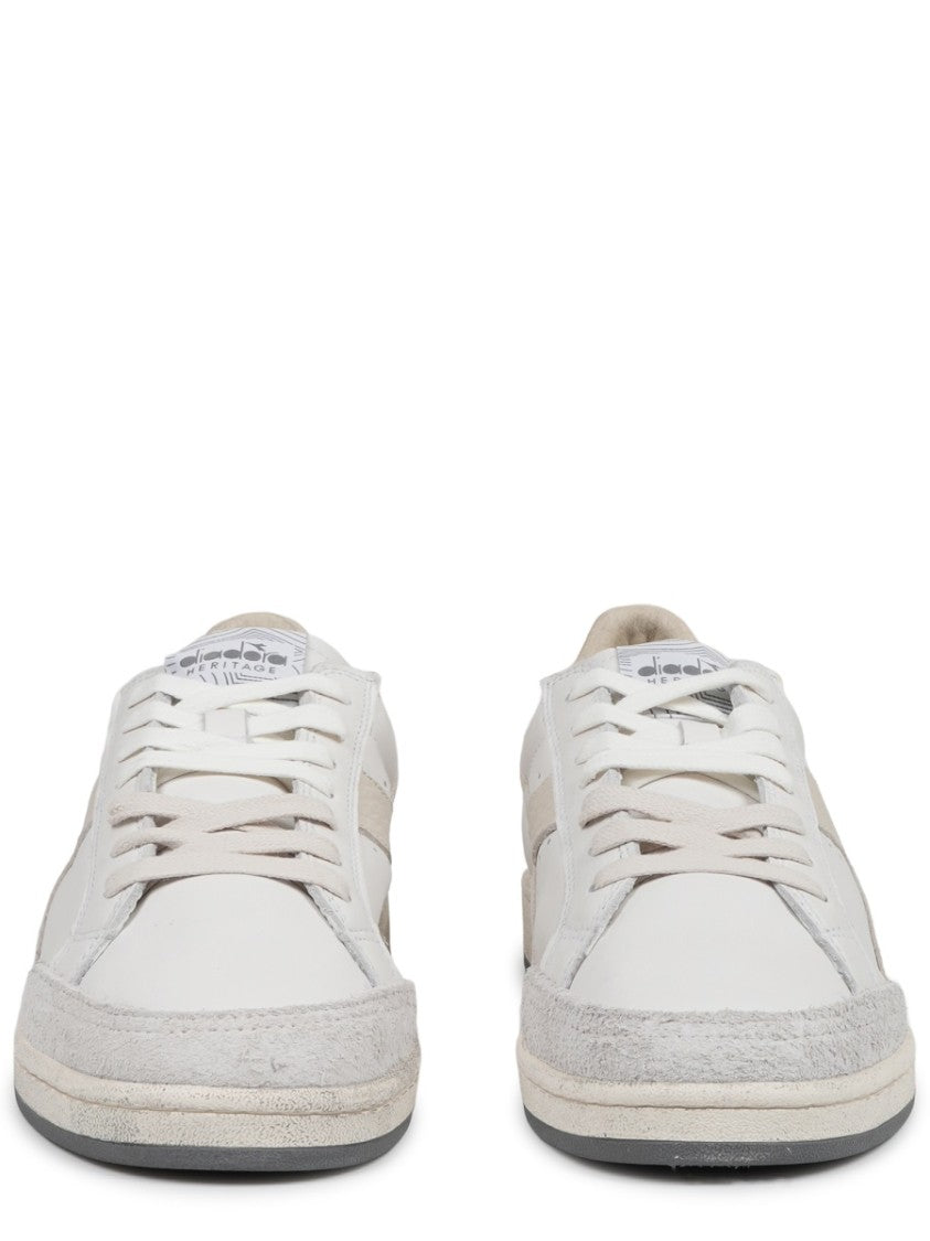 Diadora White Prestige Used Distressed Sneakers