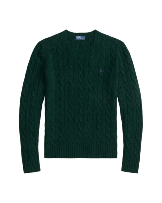 Polo Ralph Lauren Slim-Fit Cable Knit Sweatshirt In Rich College Green