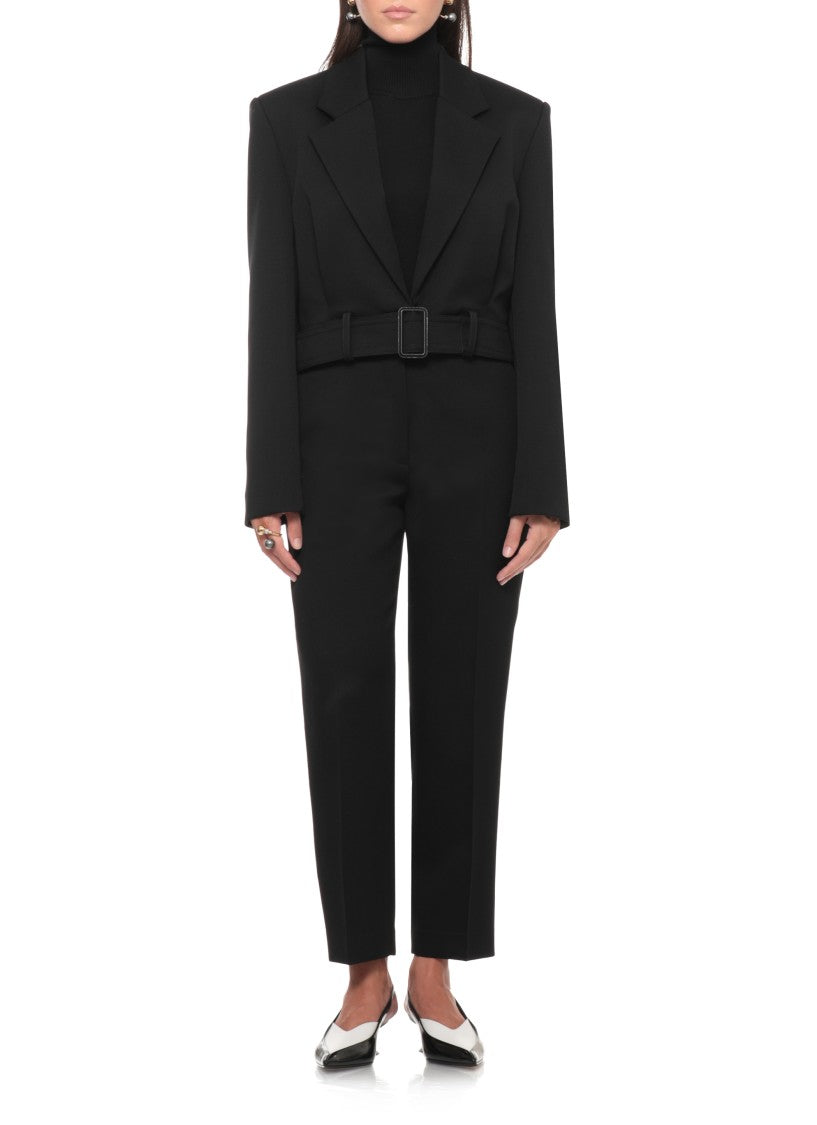 Lanvin Structured Peak Lapel Jacket With Built-In Belt