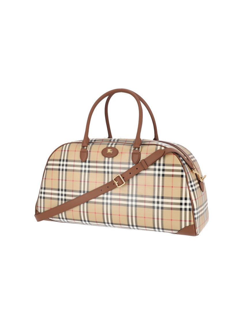 Burberry Multicolor Check Cotton Canvas Travel Bag