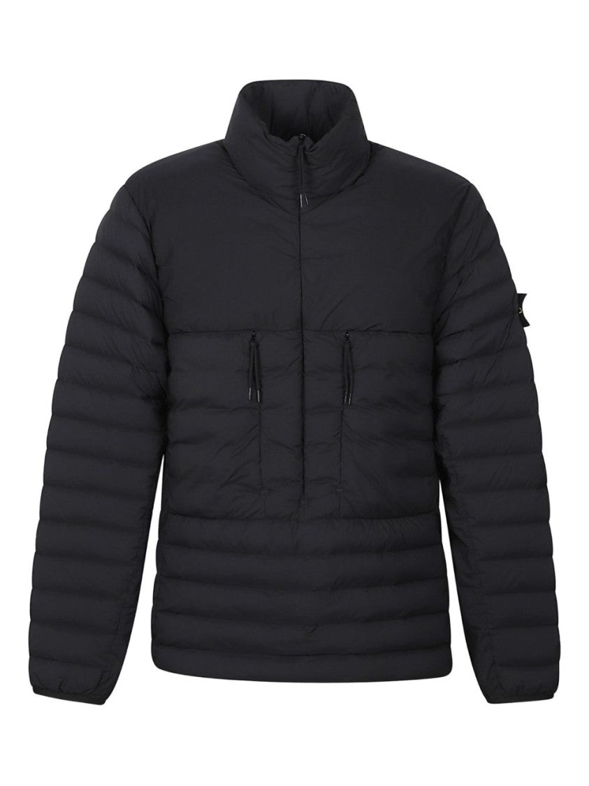 Stone Island Quilted Anorak Jacket With Distinctive Logo Badge