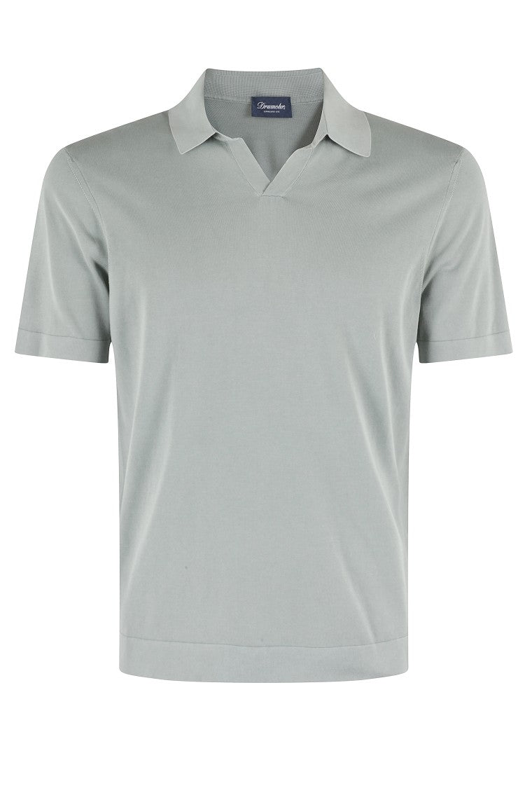 Drumohr Frosted Cotton Skipper Polo Shirt