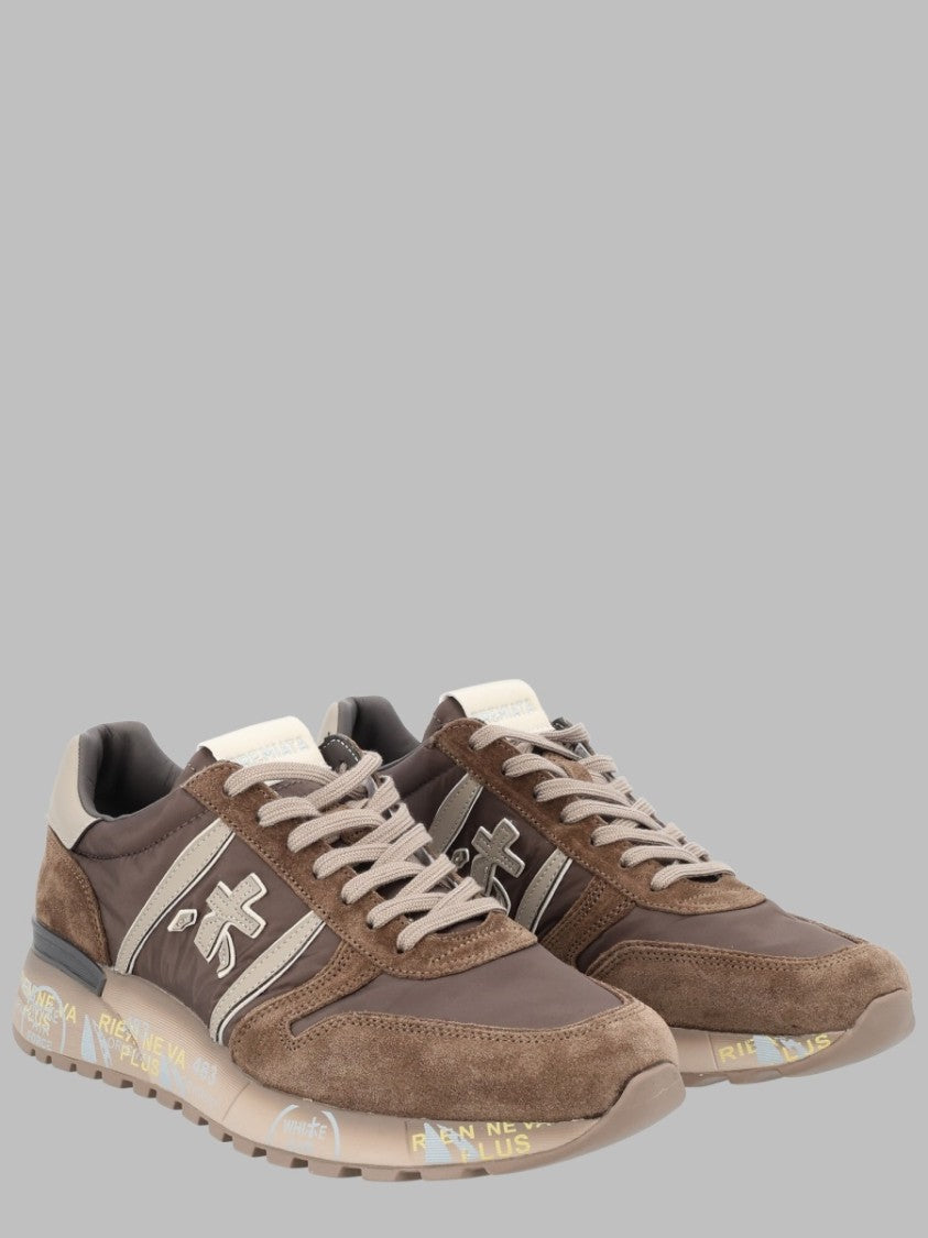 Premiata Grey Low-Top Cushioned Sole Suede Sneakers