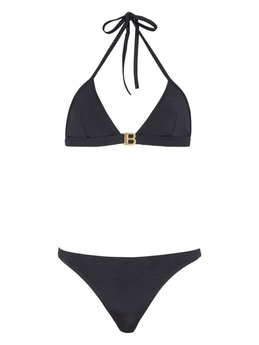 Balmain Halter Neck Triangle Bikini With Adjustable Ties