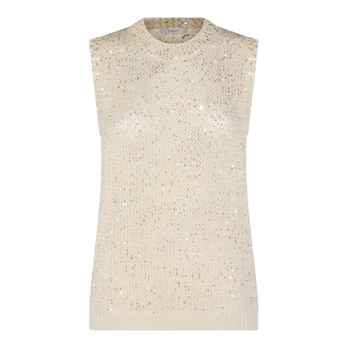 Golden Goose Textured Knit Sleeveless Sweater With Sequined Accents