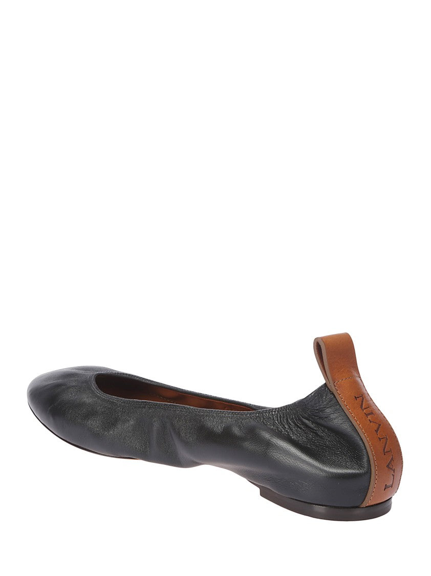 Lanvin Black Round Toe Dancer Ballerinas