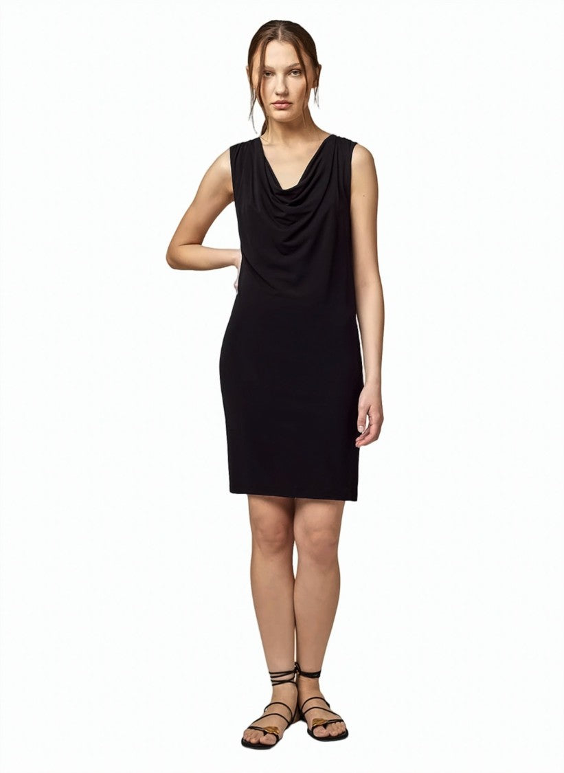 Alpha Studio Viscose Jersey Crêpe Cowl-Neck Sleeveless Mini Dress
