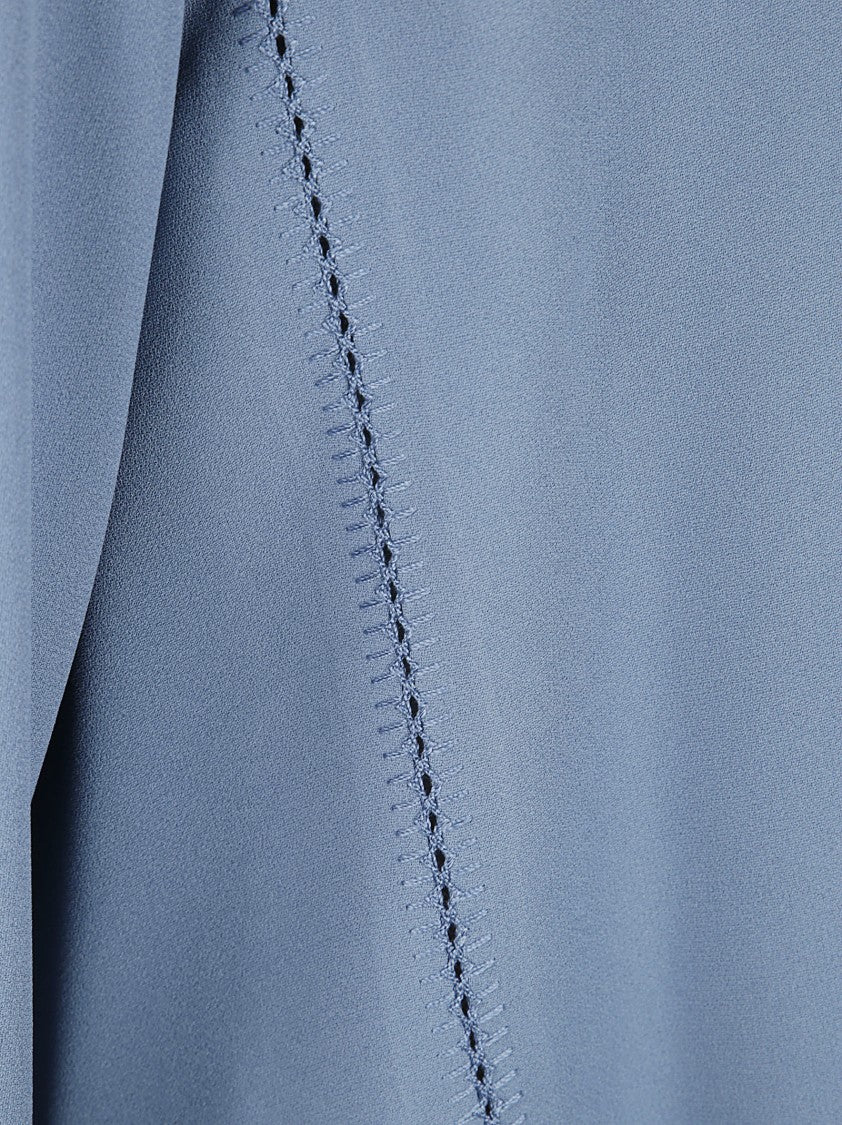 Forte Forte Light Blue Acetate Blend Blouse With Decorative Stitching