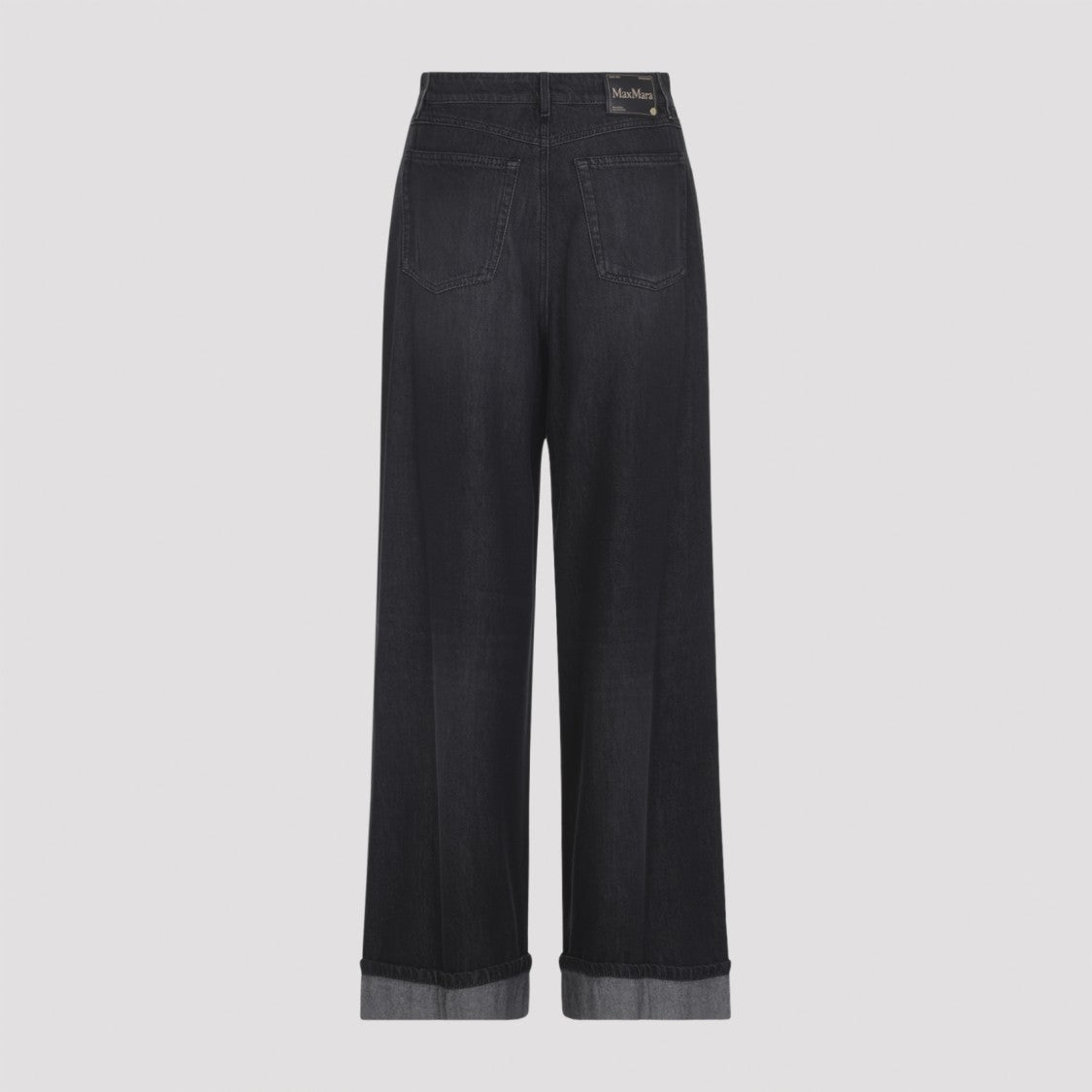 Max Mara High-Waisted Wide-Leg Jeans With Rolled Hems