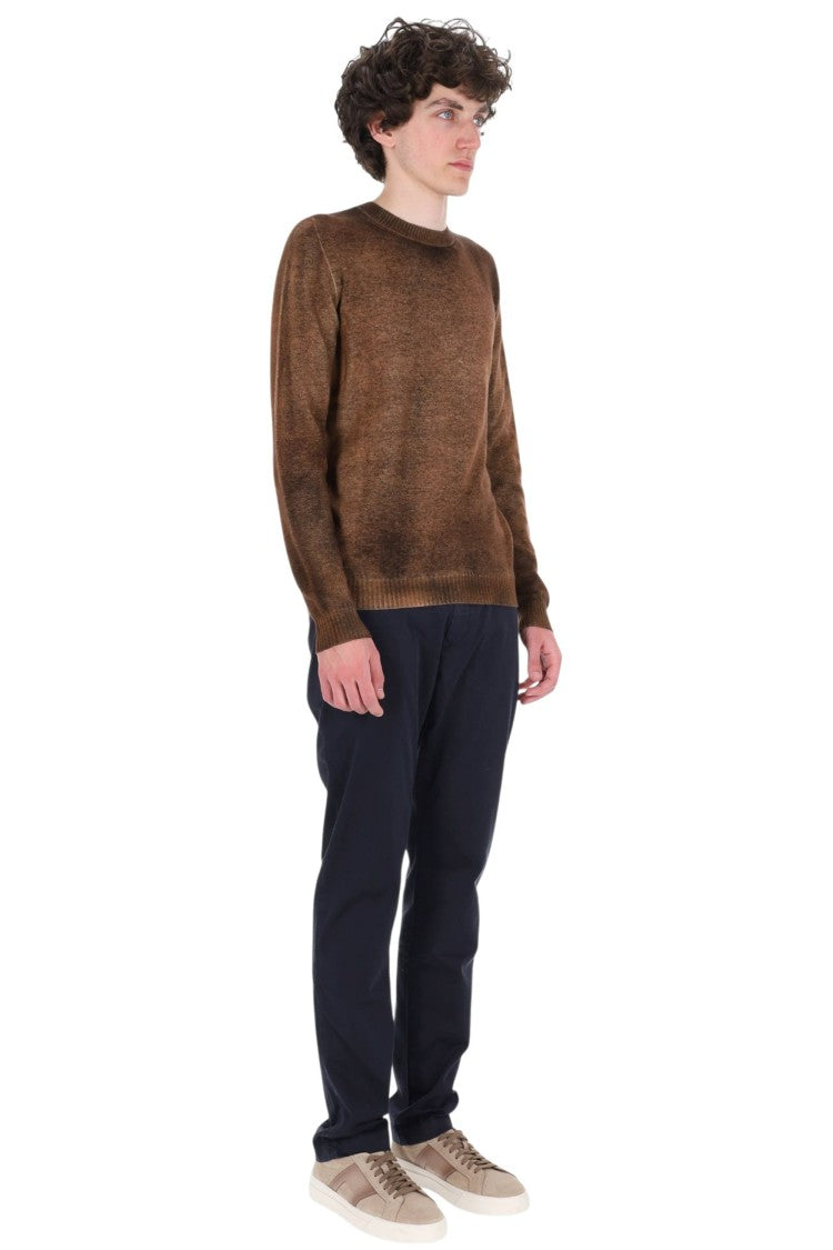 Avant Toi Brown Hand-Painted Cashmere Crewneck Sweater