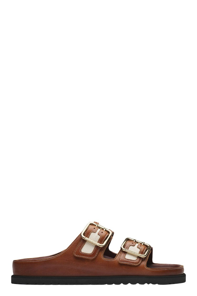 Birkenstock Cinnamon Arizona Bold Anatomical Footbed Slide Sandals