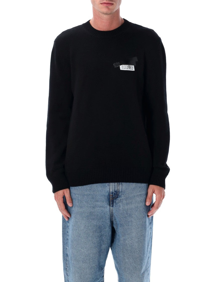 Mm6 By Maison Margiela Wool Taped Label Crewneck Sweater