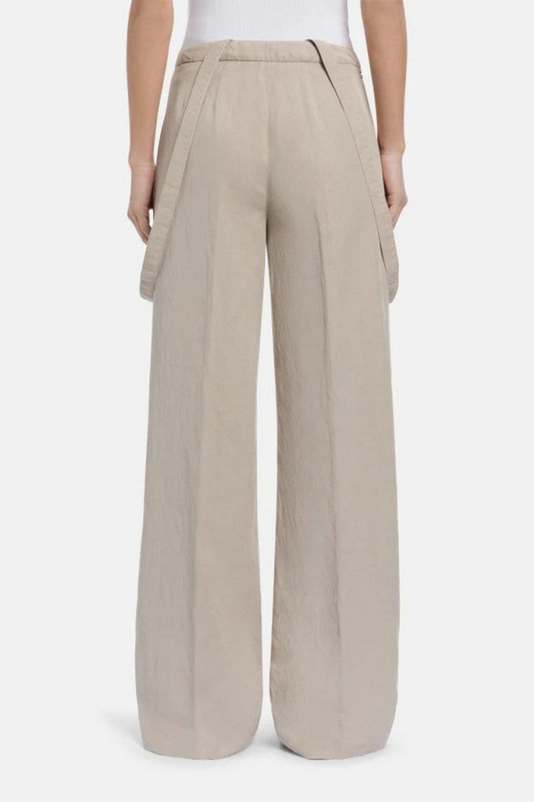 Dondup Beige Wide-Leg Pleated Trousers