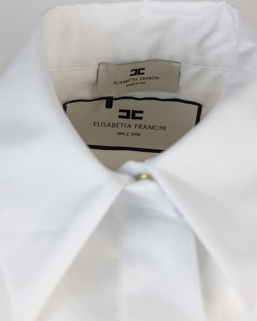 Elisabetta Franchi Poplin Shirt With Embroidered Pocket