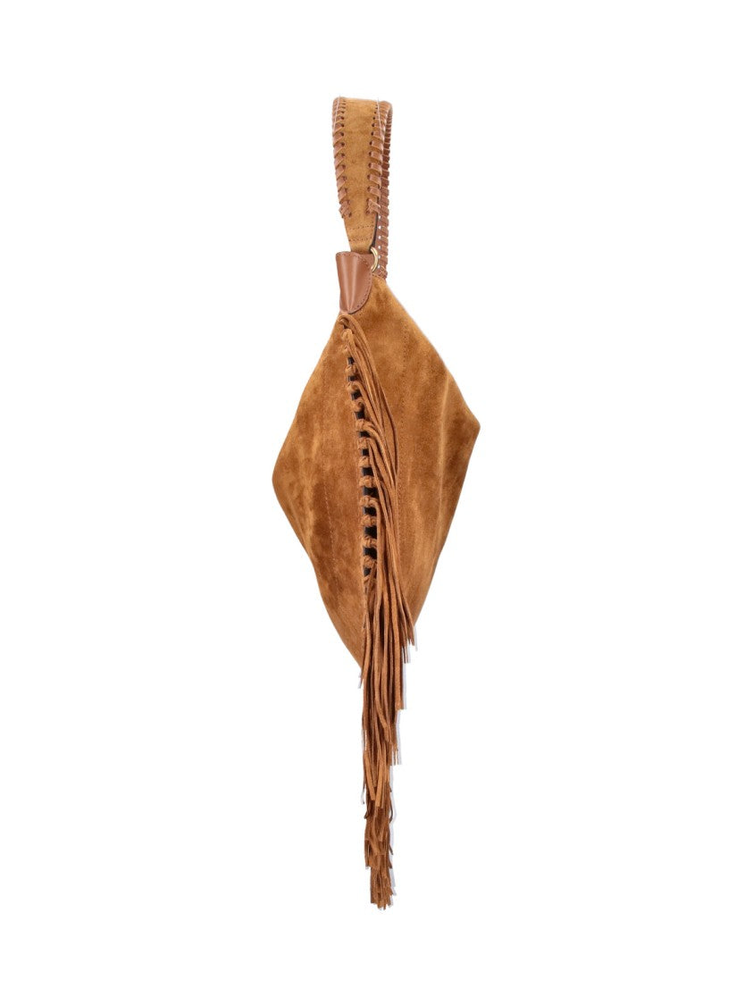 Isabel Marant Brown Oskan Soft Calf Suede Fringe Shoulder Bag