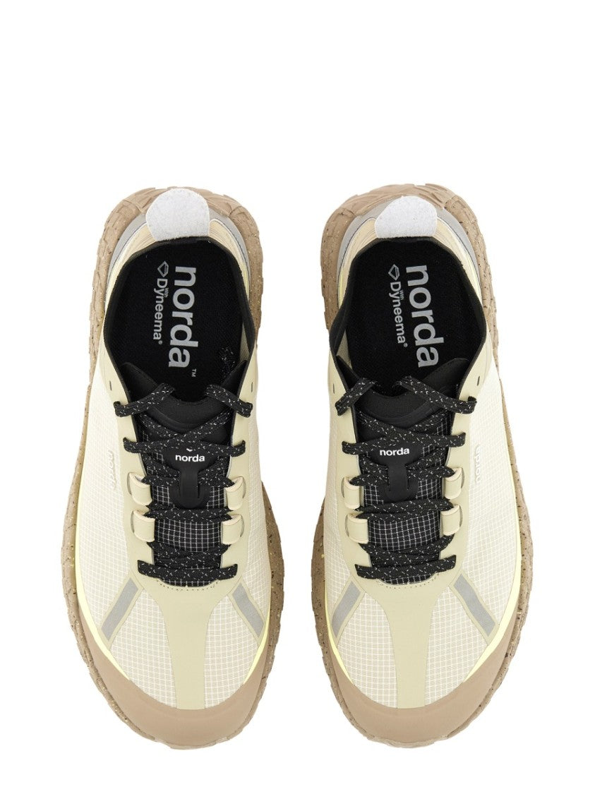 Norda Beige Sneakers With Textured Sole And Reflective Accents